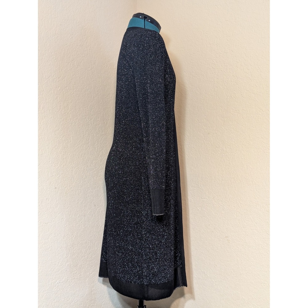 Rag & Bone Black‎ Metallic Sparkle Duster Cardigan Long Sleeve Open Front Small - Picture 5 of 6